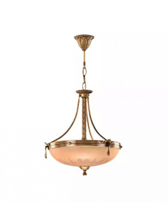 Chandelier Ceiling Lamp Glass Gold Beige