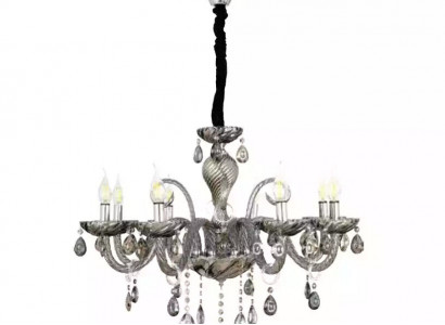 Chandelier smoke crystal in the living room, new chic luxury at home