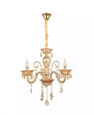 Chandelier crystal in the living room or chic luxury newly at home
