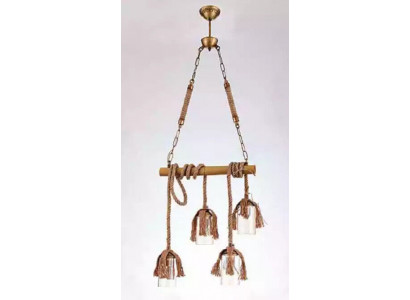 Lamp Bamboo Ceiling Light Chandelier Ceiling Lamp Glass Brown