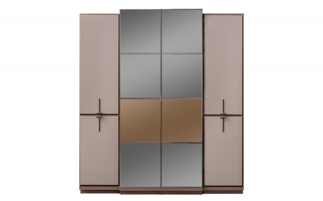 Beige bedroom wardrobe designer wooden wardrobe glass cabinet new
