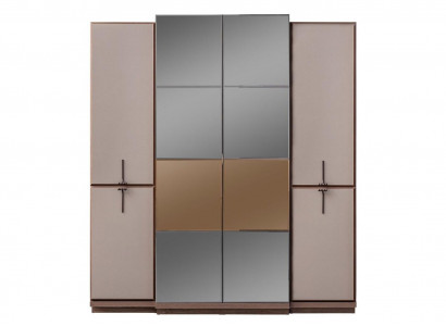 Beige bedroom wardrobe designer wooden wardrobe glass cabinet new