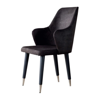 Gray Dining Room Chair Set Designer Upholstered Chairs 6-piece Textile Chairs