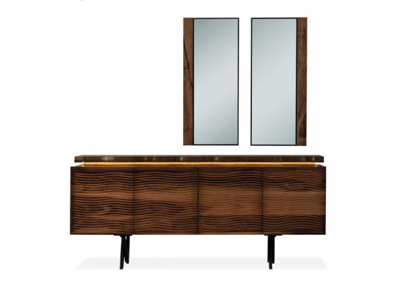 Designer brown wooden dresser luxurious sideboard dining room wooden cabinet