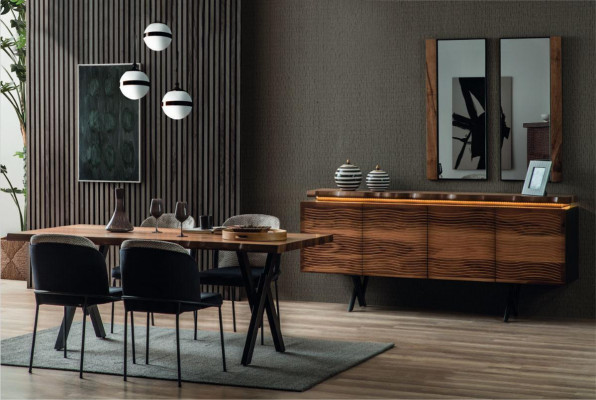 Designer brown wooden dresser luxurious sideboard dining room wooden cabinet