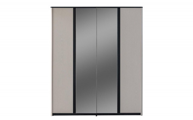 Gray bedroom wardrobe designer mirror cabinet wooden wardrobe