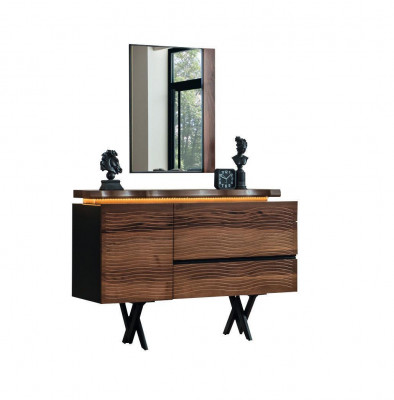 Exclusive dressing table mirror wood cosmetic table brown luxury console
