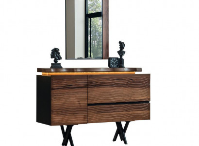 Exclusive dressing table mirror wood cosmetic table brown luxury console