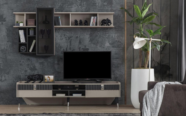 Exclusive sideboard modern shelf TV stand wood lowboard furniture new