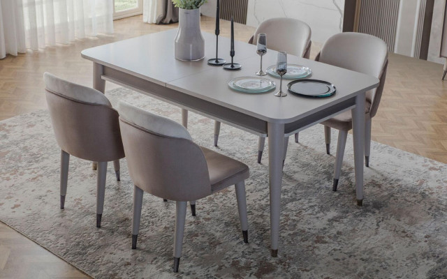 Gray dining table designer dining room furniture extendable wood table new