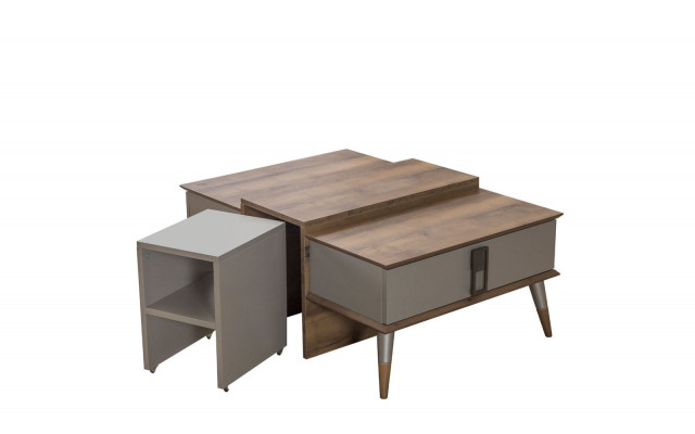 Modern brown coffee table designer side table.