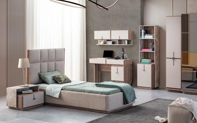 Modern bookshelf designer free-standing shelf beige office shelves bookcase
