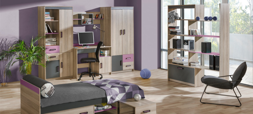 Cupboard Wardrobe Wall unit Bedroom Youth room Color choice New