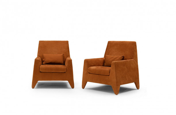 Armchair Seating Modern Design Living Room Upholstery Single-Seater Textile Brown Style Luxury