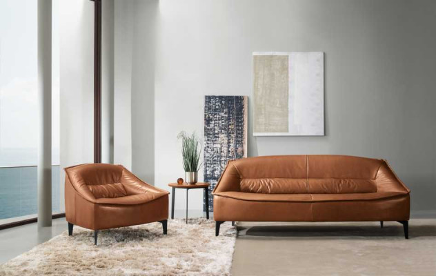 Armchair Upholstery Seat Modern Design Leather Relax Armchair Lounge Luxury Living Room