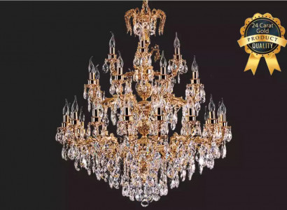 Modern chandelier light classic luxury living room brass crystal