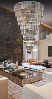 Chandelier Ceiling Light Silver Ceiling Lamp Crystal XXL Light