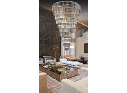 Chandelier Ceiling Light Silver Ceiling Lamp Crystal XXL Light