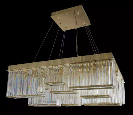 Gold-colored chandelier beautiful ceiling crystal lamp living room luxury