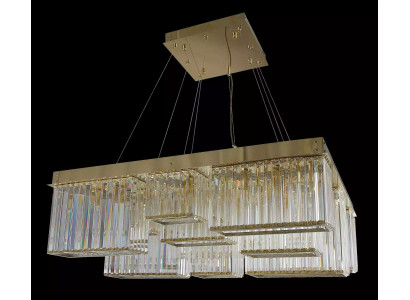 Gold-colored chandelier beautiful ceiling crystal lamp living room luxury