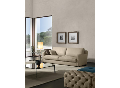 Design textile 3-seater gray couch elegant sofa padding Prianera living room