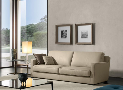Design textile 3-seater gray couch elegant sofa padding Prianera living room