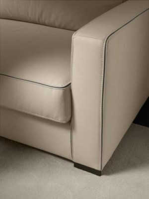 Design textile 3-seater gray couch elegant sofa padding Prianera living room