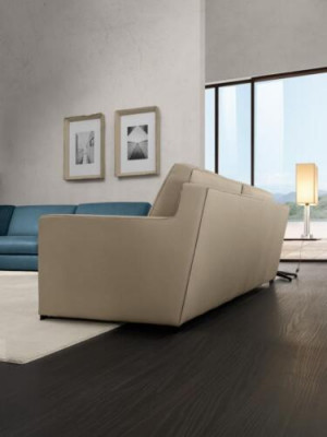Design textile 3-seater gray couch elegant sofa padding Prianera living room