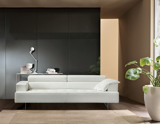 Prianera Upholstery Furniture Three-Seater Sofa 3-Seater Sofas Luxury Leather Couches White