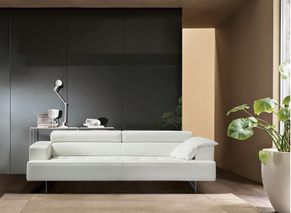 Prianera Upholstery Furniture Three-Seater Sofa 3-Seater Sofas Luxury Leather Couches White