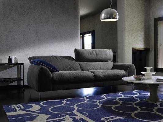 Three-seater sofa 3-seater sofas upholstered Prianera furniture luxury textile couches gray