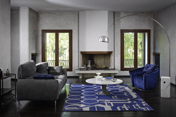 Three-seater sofa 3-seater sofas upholstered Prianera furniture luxury textile couches gray