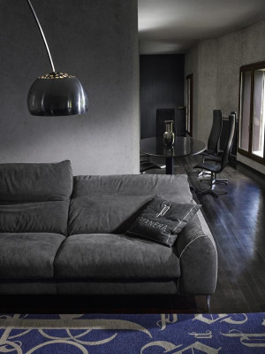 Three-seater sofa 3-seater sofas upholstered Prianera furniture luxury textile couches gray