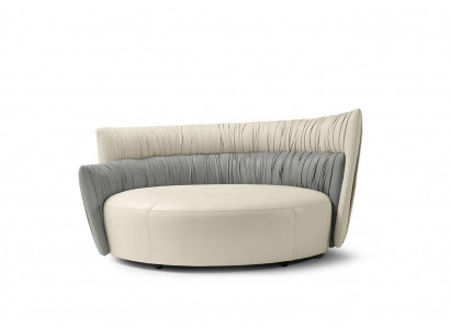 Round sofa two-seater sofa 2 seat design sofas upholstery Prianera seat leather couch
