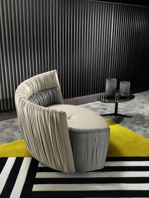 Round sofa two-seater sofa 2 seat design sofas upholstery Prianera seat leather couch
