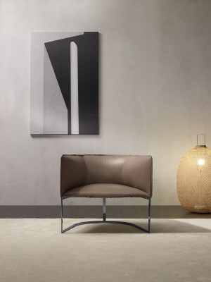 Luxury design furniture grey Prianera style design leather armchair living room lounge