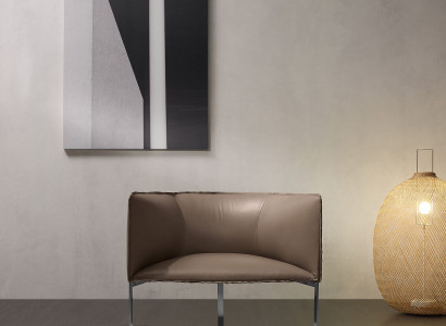 Luxury design furniture grey Prianera style design leather armchair living room lounge
