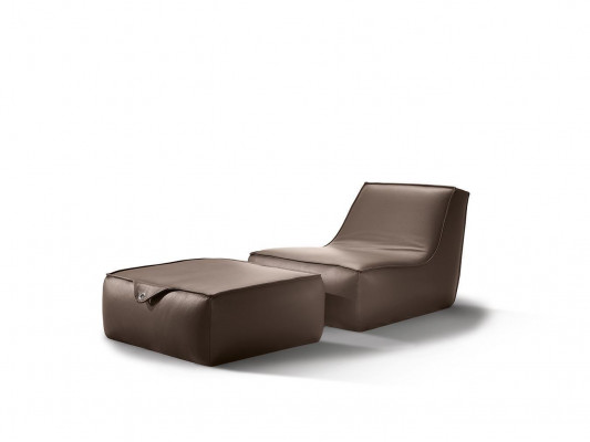 Designer armchair, stool, luxury single-seater, modern, gray leather, furniture, single-seater, Prianera.
