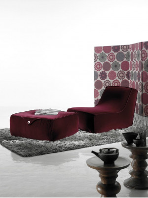 Designer armchair, stool, luxury single-seater, modern, gray leather, furniture, single-seater, Prianera.