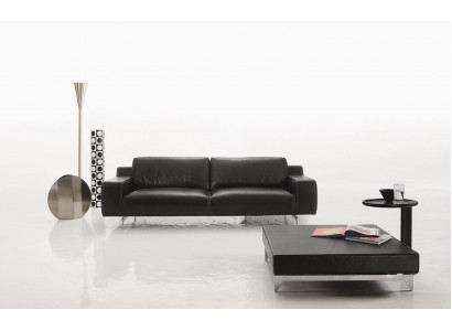 Three-seat luxury sofa 3-seater sofas seating design couch furniture style leather black