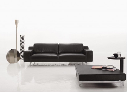 Three-seat luxury sofa 3-seater sofas seating design couch furniture style leather black