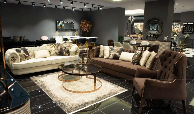 Three-seater sofa set armchair fabric sofa upholstered sofa brown set sofas