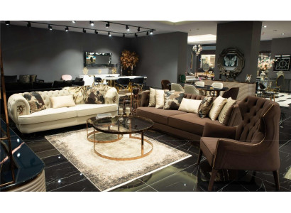 Three-seater sofa set armchair fabric sofa upholstered sofa brown set sofas