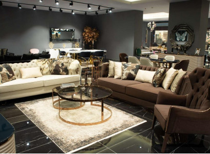 Three-seater sofa set armchair fabric sofa upholstered sofa brown set sofas
