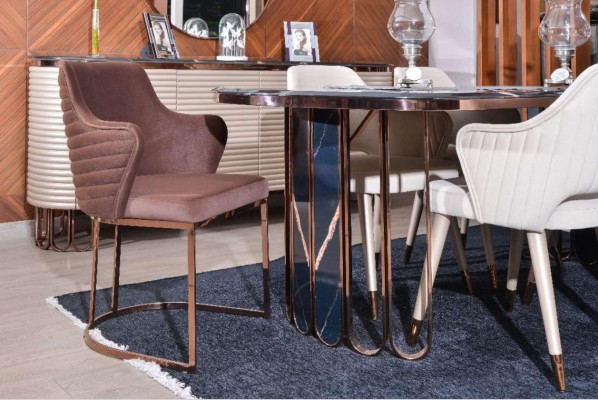 Complete dining room dining set dining corner table chairs brown set 7-piece wood