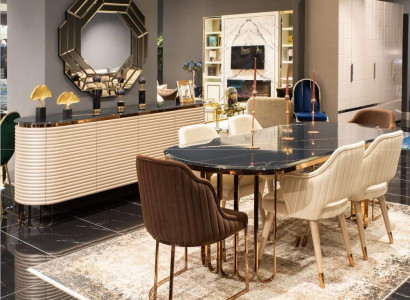 Dining set dining nook dining table chairs beige set 9-piece luxury wood dining room.