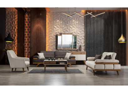 Furniture sofa set 3+3+1 seater coffee table group sofa sofa 4-piece new.