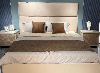 Bedroom set bed 2x nightstand design modern luxury beds 3-piece set