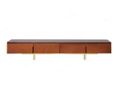 TV stand, orange, material: wood, style: modern, living room, 200cm, cabinets