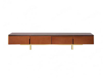TV stand, orange, material: wood, style: modern, living room, 200cm, cabinets